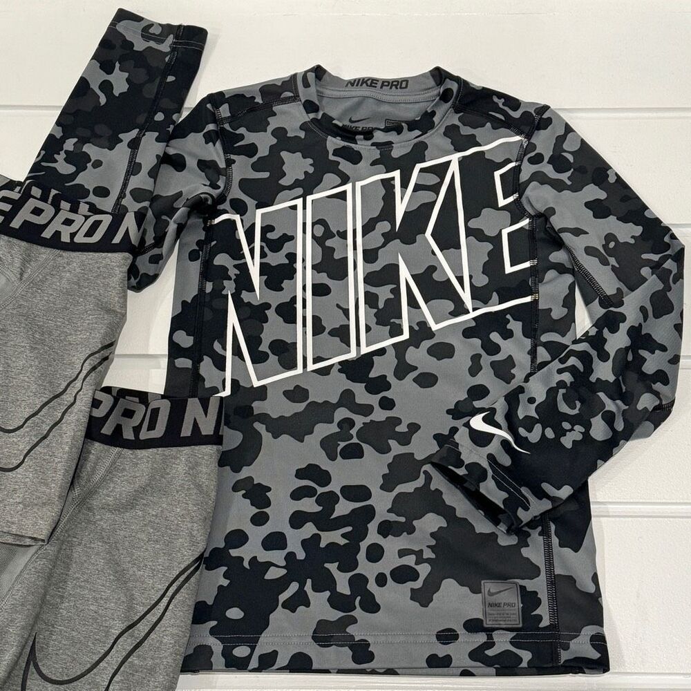 Nike Pro Boys Dri Fit Compression Shorts & Long Sleeve Top Lot Size Medium - Picture 6 of 13